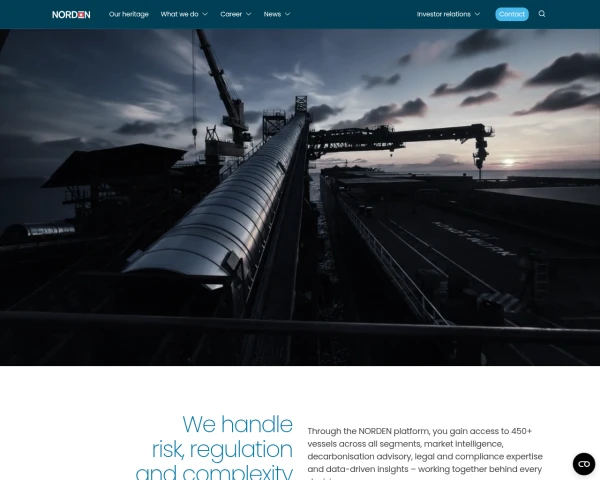screenshot of Norden website