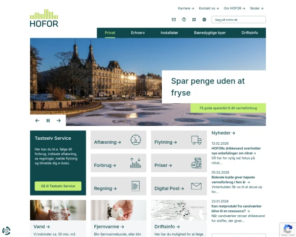 screenshot of Hofor website