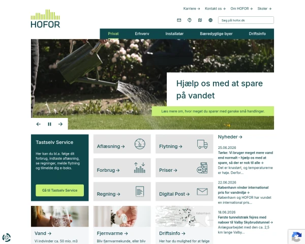 screenshot of Hofor website