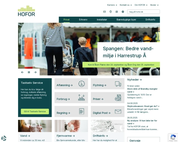 screenshot of Hofor website