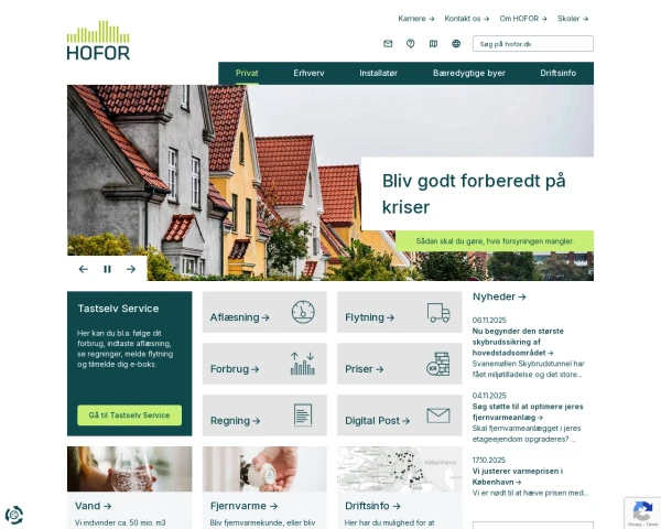 screenshot of Hofor website