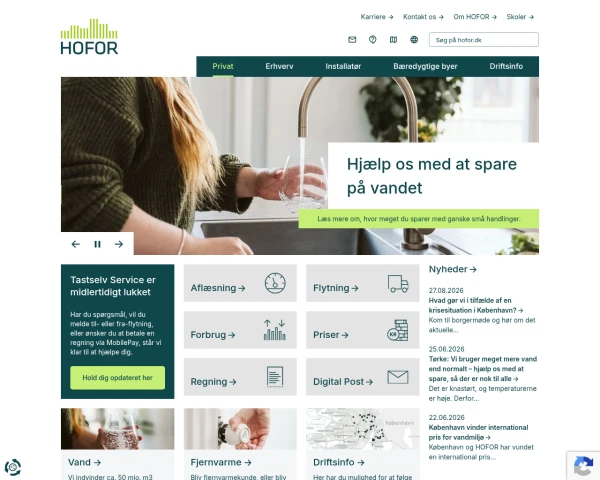 screenshot of Hofor website