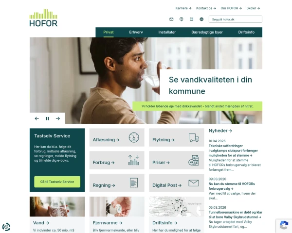 screenshot of Hofor website