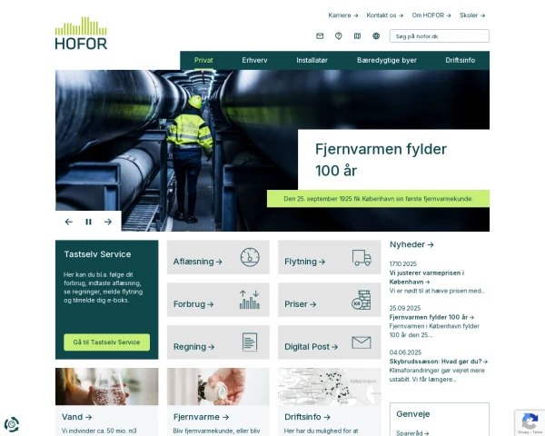 screenshot of Hofor website