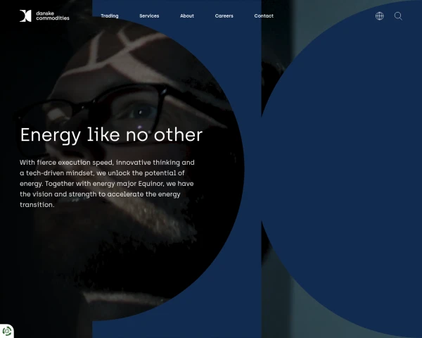 screenshot of Danske Commodities website