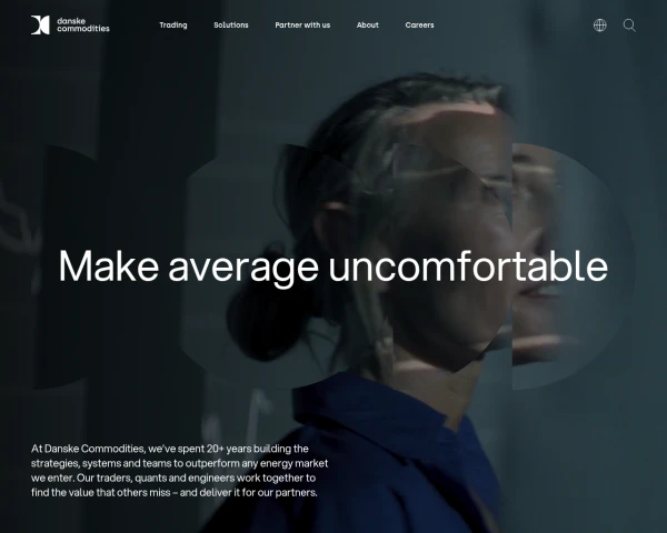 screenshot of Danske Commodities website