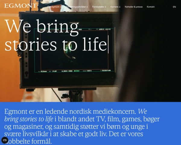 screenshot of Egmont website