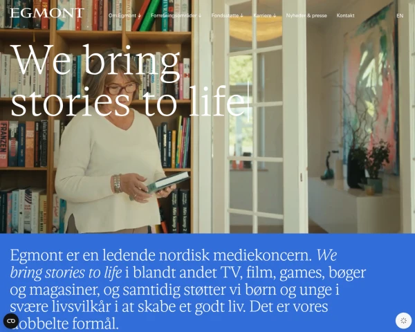 screenshot of Egmont website