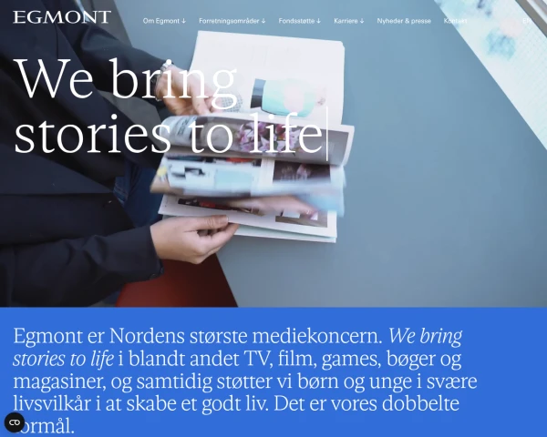 screenshot of Egmont website