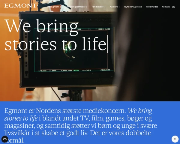 screenshot of Egmont website