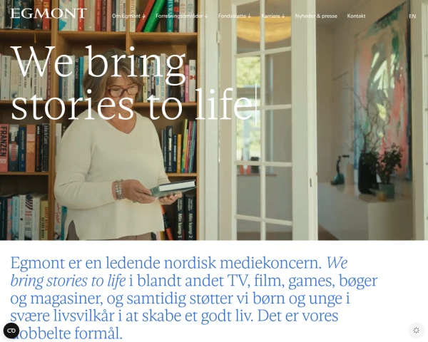 screenshot of Egmont website