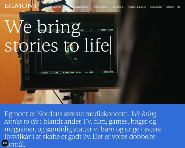 screenshot of Egmont website