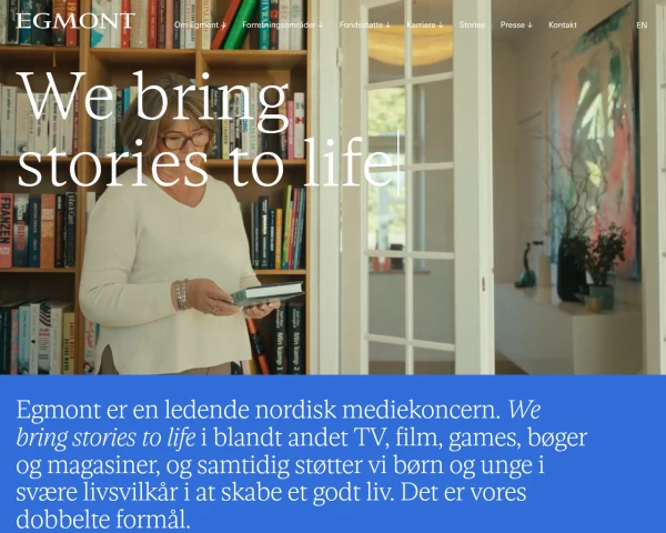 screenshot of Egmont website