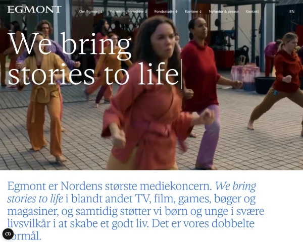 screenshot of Egmont website