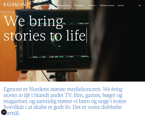 screenshot of Egmont website