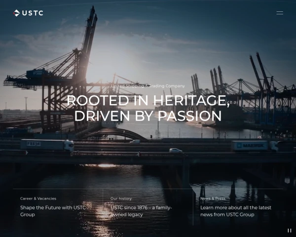 screenshot of United Shipping & Trading Company (USTC) website