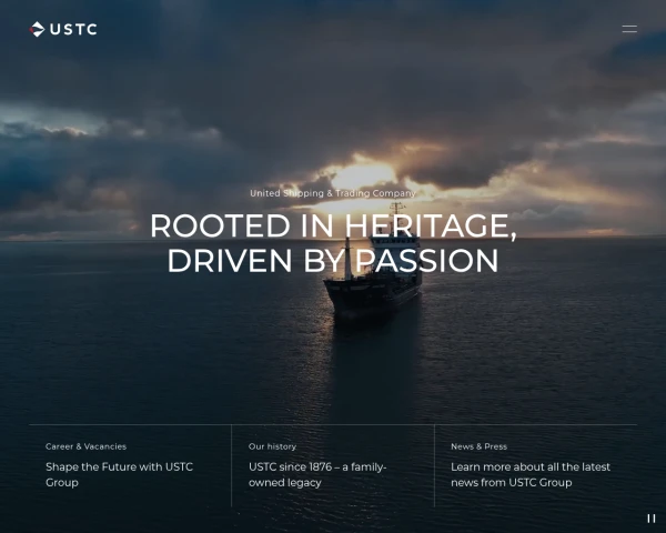 screenshot of United Shipping & Trading Company (USTC) website