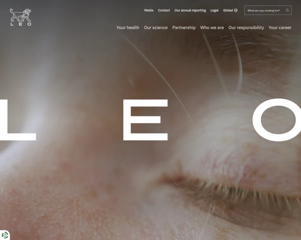screenshot of Leo Pharma website