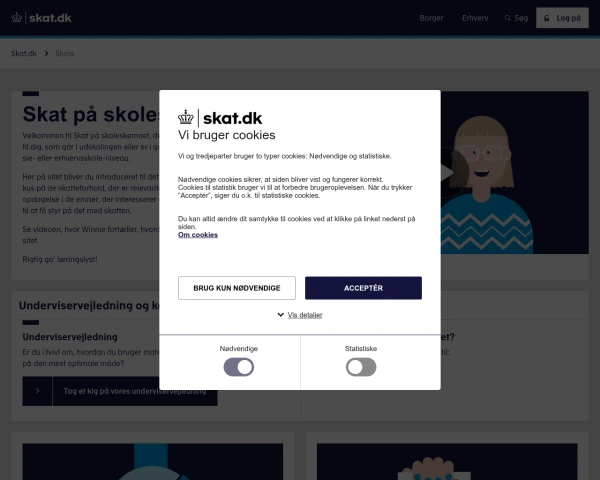 screenshot of Skatteforvaltningen website