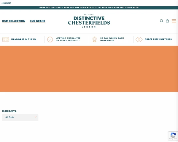 screenshot of Distinctive Chesterfields website
