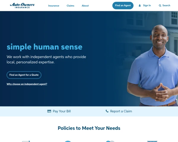 screenshot of Auto-Owners Insurance website