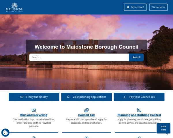 screenshot of Maidstone Borough Council website