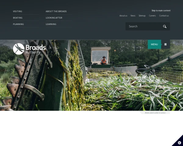 screenshot of Broads Authority website