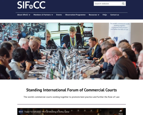 screenshot of Standing International Forum of Commercial Courts website