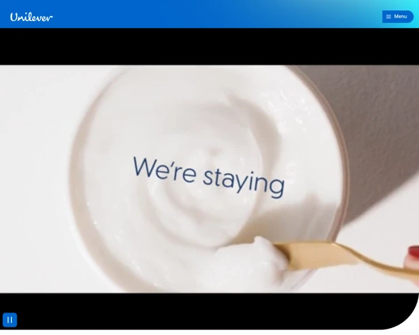 screenshot of Unilever website