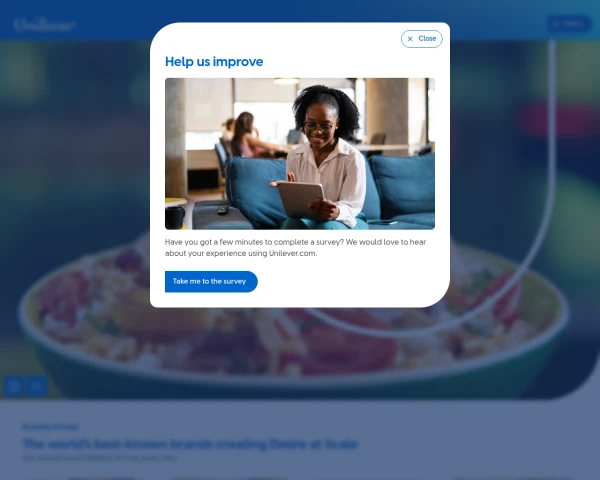 screenshot of Unilever website