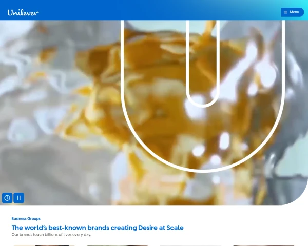 screenshot of Unilever website