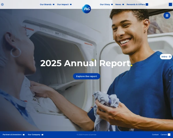 screenshot of Procter & Gamble website