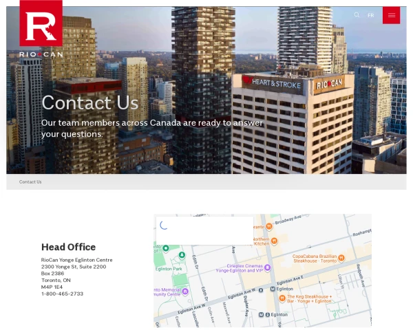 screenshot of RioCan Real Estate Investment Trust website