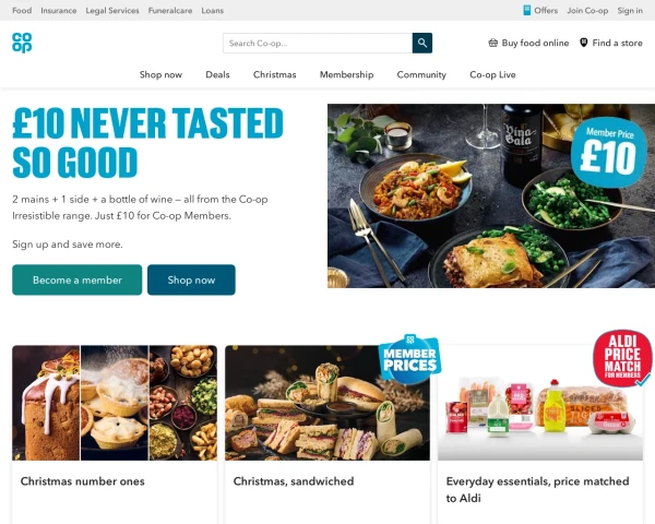 screenshot of The Cooperative website