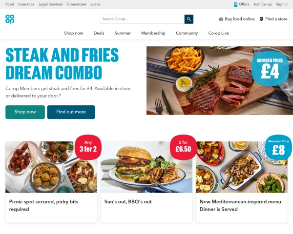 screenshot of The Cooperative website