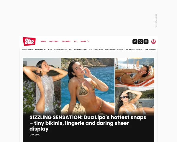 screenshot of Daily Star website