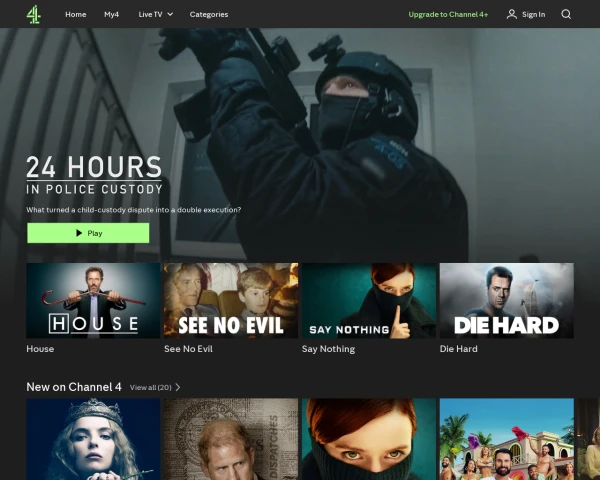 screenshot of Channel Four website