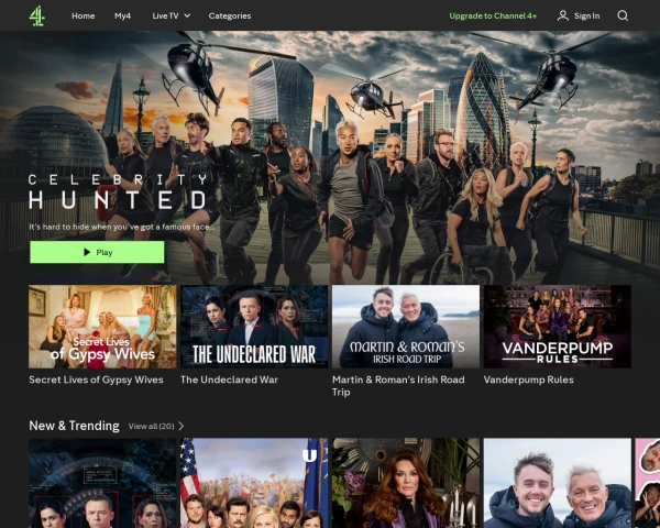 screenshot of Channel Four website