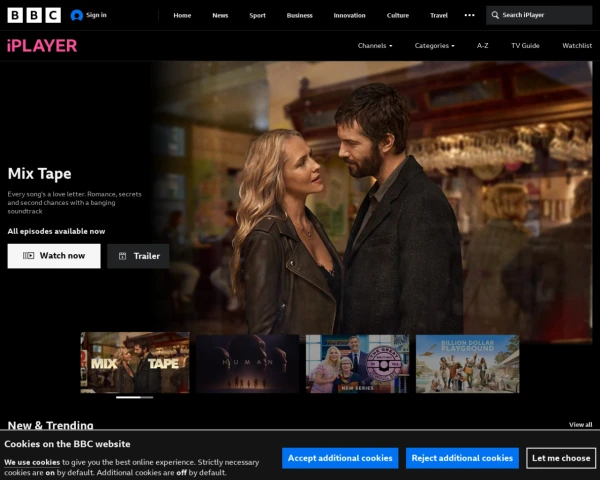 screenshot of BBC website
