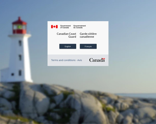 screenshot of Canadian Coast Guard website