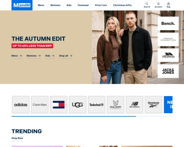 screenshot of M&M Direct website