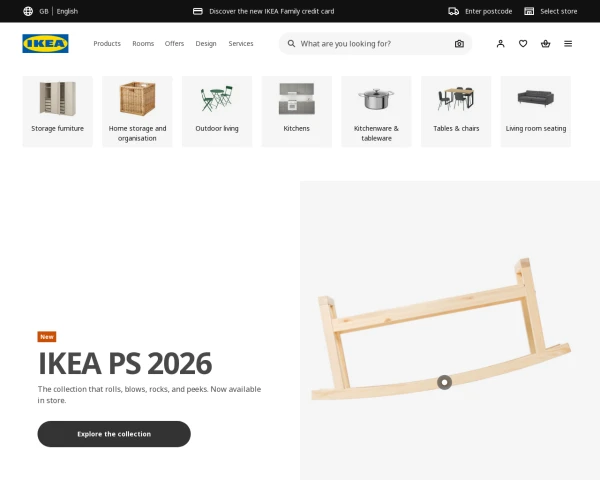 screenshot of Ikea website