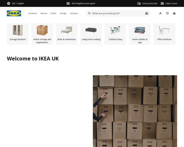screenshot of Ikea website