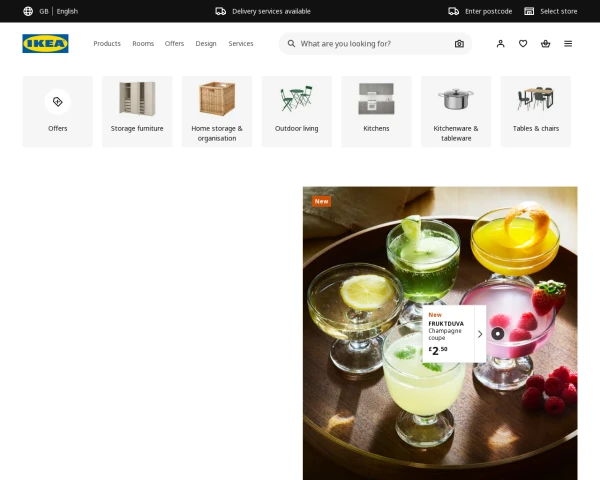 screenshot of Ikea website