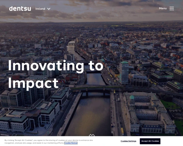 screenshot of Dentsu website