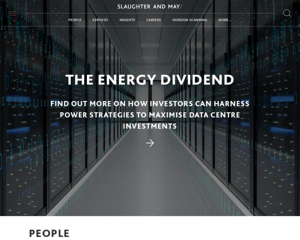 screenshot of Slaughter And May website