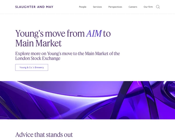 screenshot of Slaughter And May website