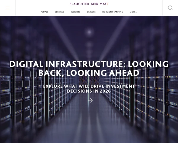 screenshot of Slaughter And May website