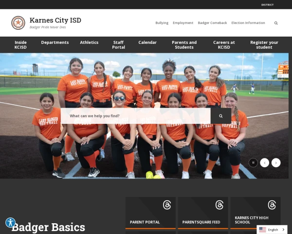 screenshot of Karnes City ISD website