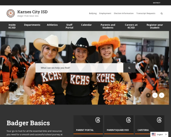 screenshot of Karnes City ISD website